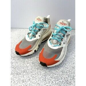 Nike Air Max 270 React Women's Size 8 Running Shoes Beige Chalk Orange